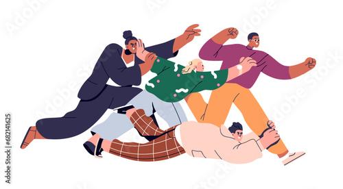 Competitors, rivals fighting, competing. Fierce rivalry, unhealthy competitio...