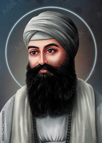 Guru Angad Dev Ji Painting  which is also Known as Second Sikh Guru of Ten Guru's  photo