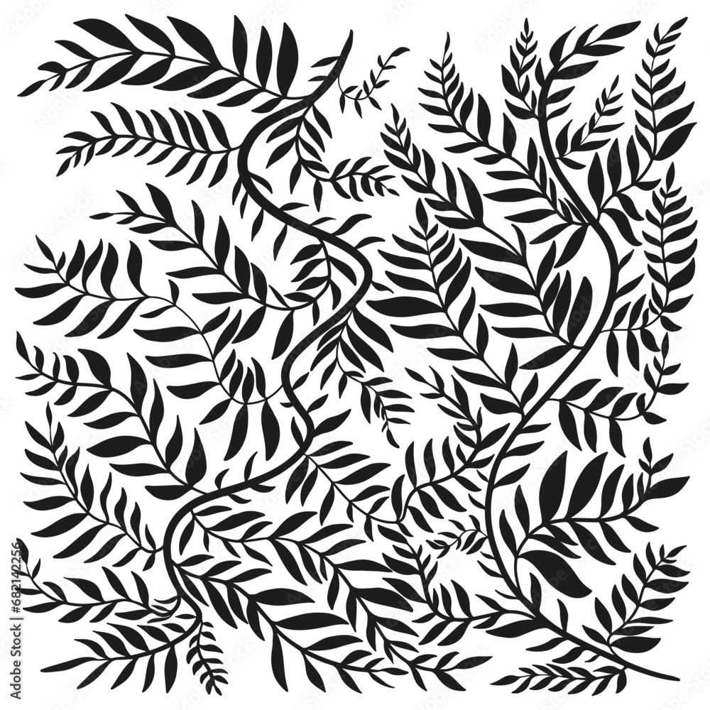 Trendy botanical art. Groovy floral doodle vector Illustration Trendy botanical art. Groovy floral doodle vector Illustration