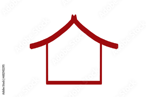 Digital png illustration of claret house shape on transparent background