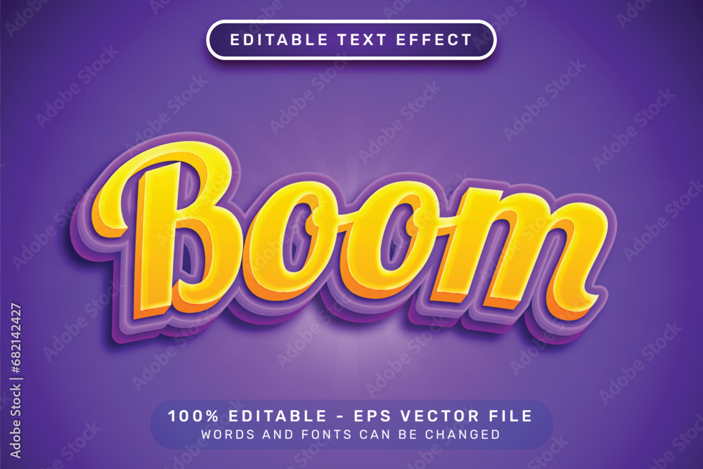 boom 3d text effect and editable text effect