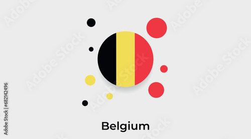 Belgium flag bubble circle round shape icon colorful vector illustration