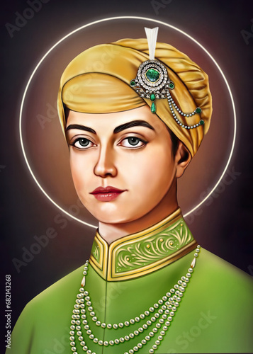 Guru Har Krishan Ji Painting  which is also Known as Eighth Sikh Guru of Ten Guru's 