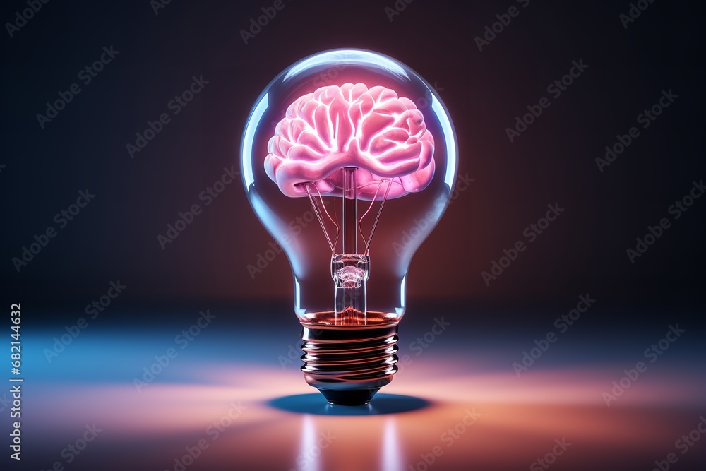 a glowing lightbulb with a brain inside is a stunning and evocative symbol of the power of creativity and intelligence to illuminate the path forward. a glowing lightbulb with a brain inside is a stunning and evocative symbol of the power of creativity and intelligence to illuminate the path forward.