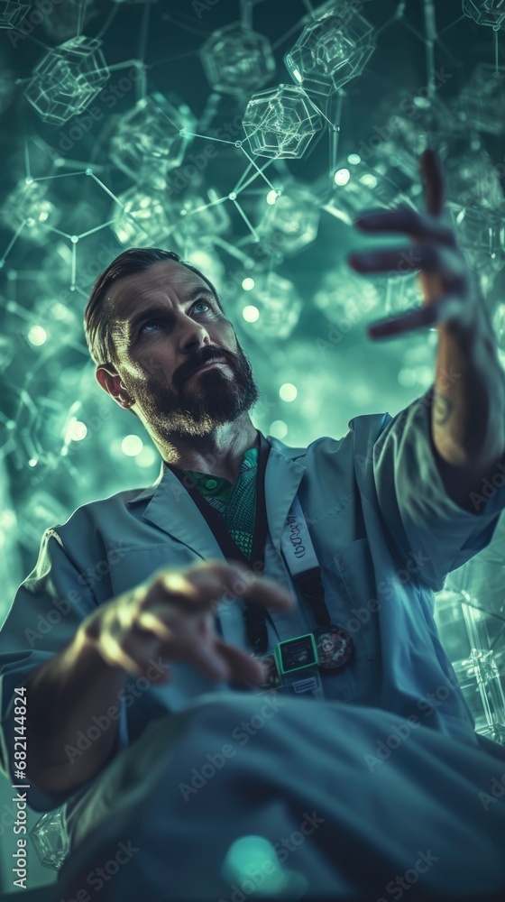 Doctor composition with 3d elements. Generative ai Doctor composition with 3d elements. Generative ai