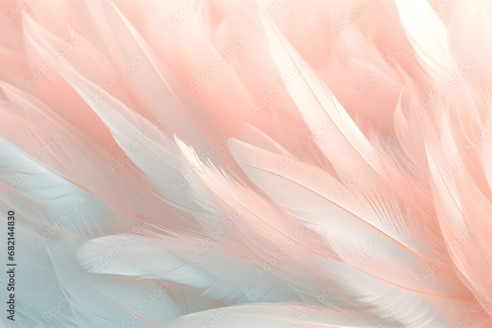 Image Nature Art of Wings Bird,soft Pastel Detail of Design,chicken Feather Texture,white Fluffy Twirled on Transparent Background Wallpaper Abstract. Coral Pink Color Trends and Vintage.