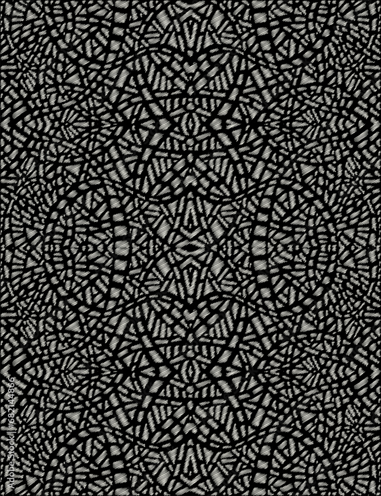 Fototapeta premium Embroidery abstract seamless pattern. Geometric background. 