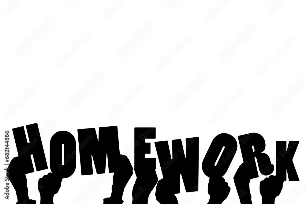 Digital png illustration of hands and homework text on transparent background Digital png illustration of hands and homework text on transparent background