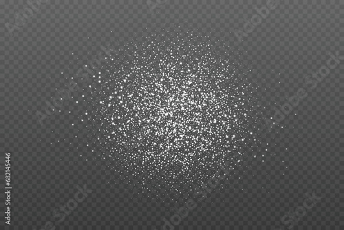 Realistic Powder sugar or salt texture, particles. Vector illustration isolated on dark grey background photo