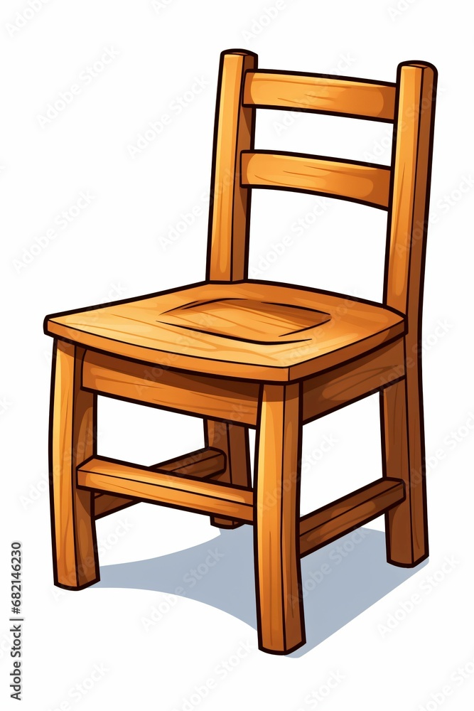 Chaise en bois, style ancien et rustique, isolée sur fond blanc, illustration graphique ia générative Chaise en bois, style ancien et rustique, isolée sur fond blanc, illustration graphique ia générative