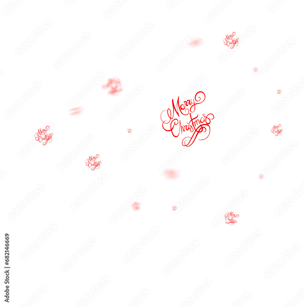 Digital png illustration of red merry christmas text on transparent background