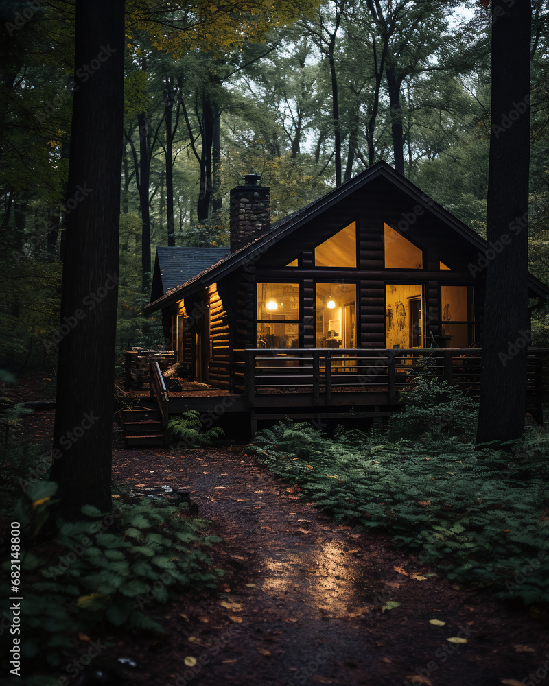 Peaceful and Isolated Cabin in the Woods Photographed Peaceful and Isolated Cabin in the Woods Photographed