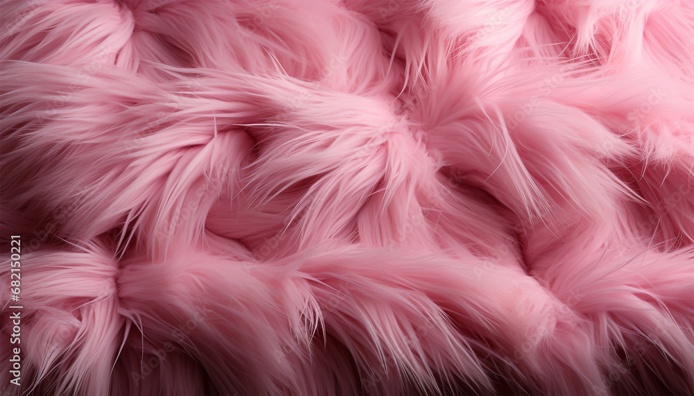 Pink wool , soft fur texture , beautiful Wool hair , Abstract fabric background , natural sheep skin top view Pastel pink colored