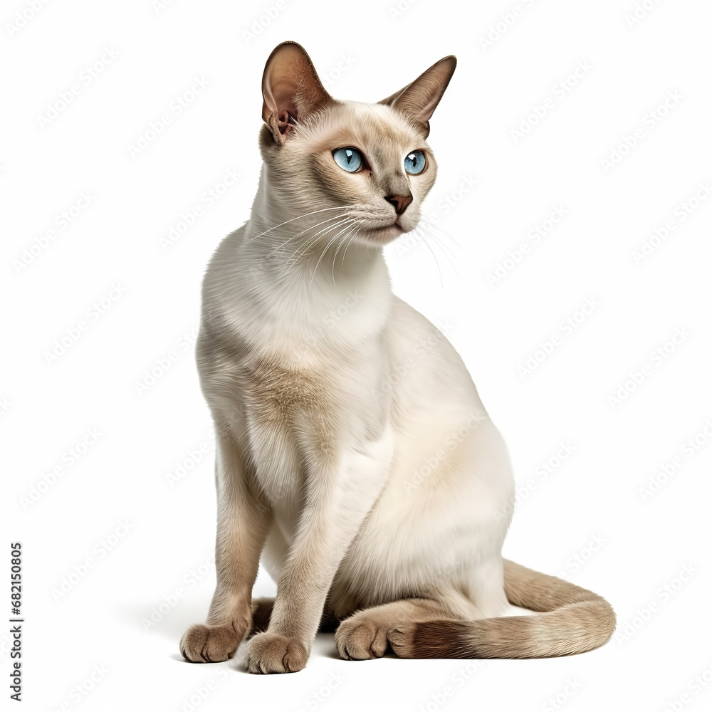 Tonkinese cat isolated on white background