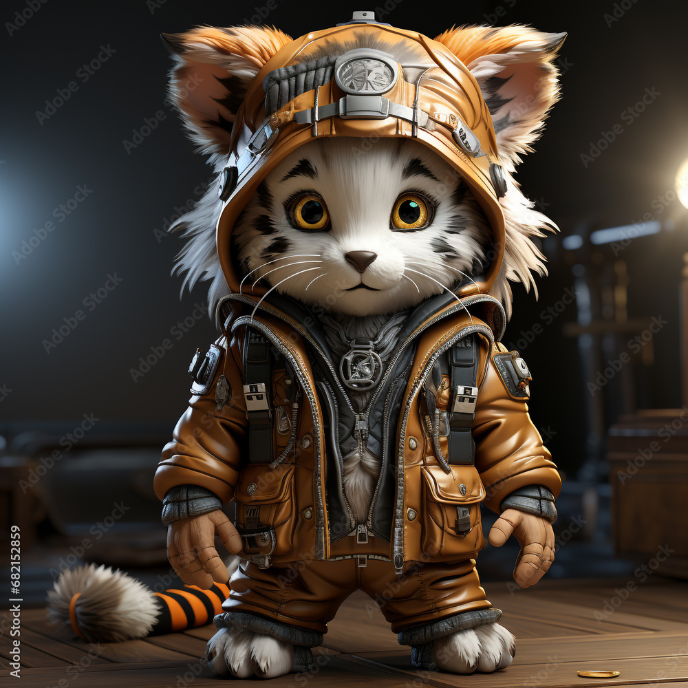 3d tiger wearing clothes