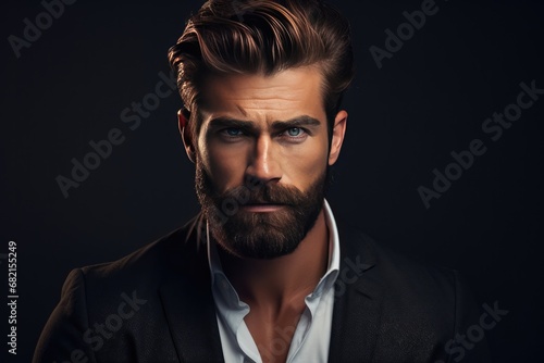 Attractive, Bearded Man In Good Shape Poses For Camera. Сoncept Male Fashion Photography, Fitness Photoshoot, Stylish Poses, Beard Style Inspiration