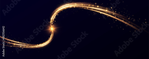 Abstract light speed motion effect.Gold color spiral glow effect.Magic shiny lin 