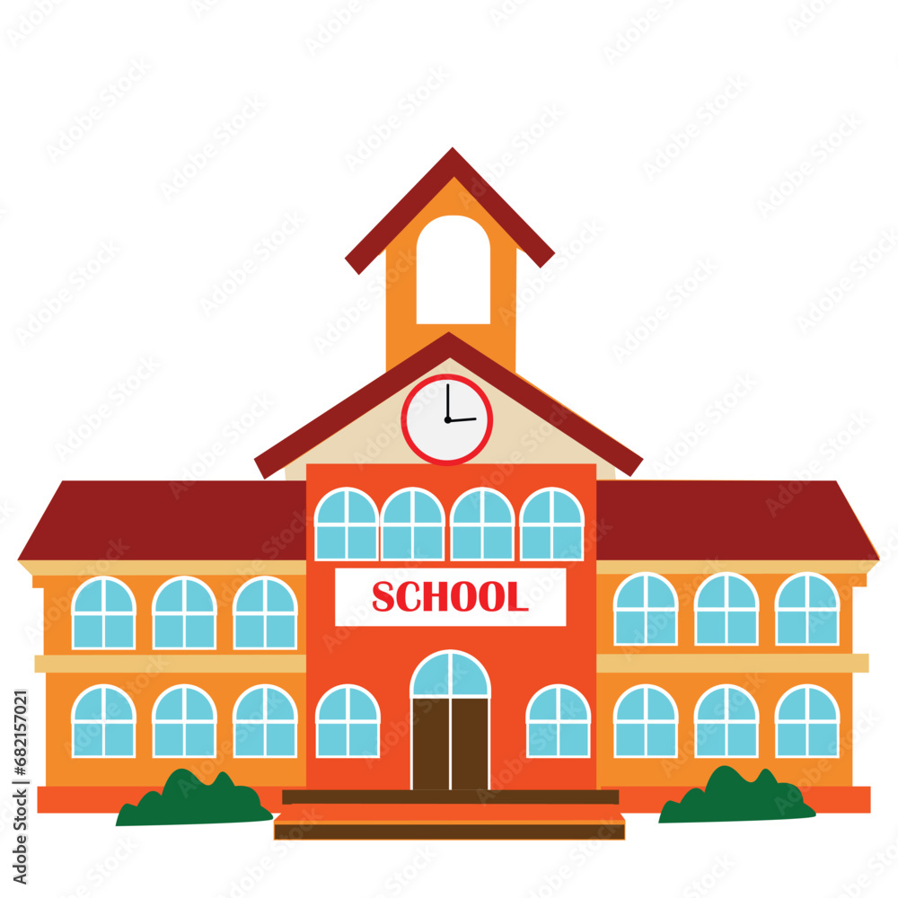 Fototapeta premium vector illustration of a school building flat design.