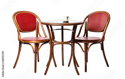 Visual Exploration of Stylish Al Fresco Dining with the Bistro Set Isolated on a Transparent Background PNG.