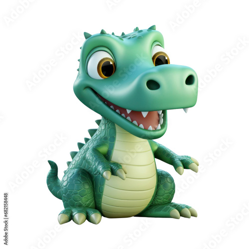 cute animated stylized Crocodile on an isolated transparent background PNG. © I LOVE CUTE PNG`S