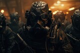 Cyberpunk Special Forces With Helmets And Gas Masks