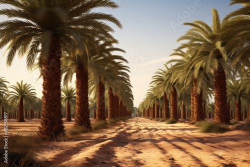 Date Palm Farm In Saudi Arabia Anime Style