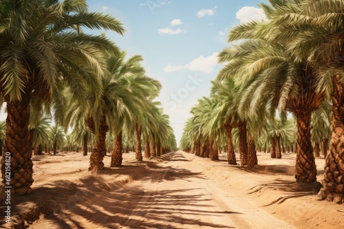 Date Palm Farm In Saudi Arabia Anime Style. Сoncept Arctic Wildlife Photography, City Skylines At Night, Vintage Car Collection, Mountain Hiking Adventure photo