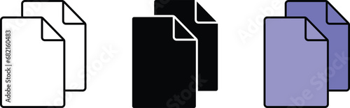 Duplicate icon. Lined, isolated and colored icons collection for web site design, app, user interfaces. Vector illustration