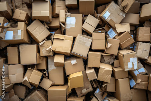 Neatly Arranged Recycled Cardboard Boxes Symbolize Zero Waste