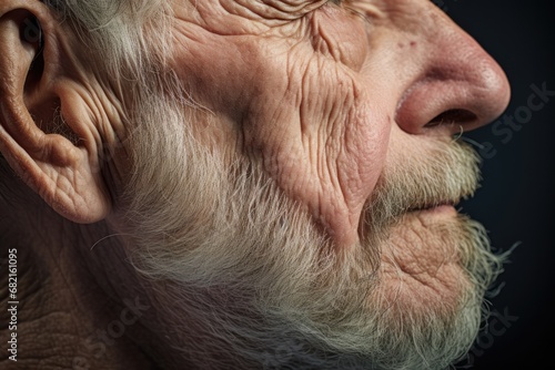 An Old Man With A Beard Close-Up