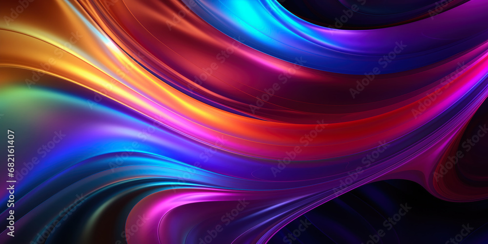 3d abstract wallpaper. Liquid metal rainbow waves banner. Three dimensional rainbow colored swirls background 3d abstract wallpaper. Liquid metal rainbow waves banner. Three dimensional rainbow colored swirls background