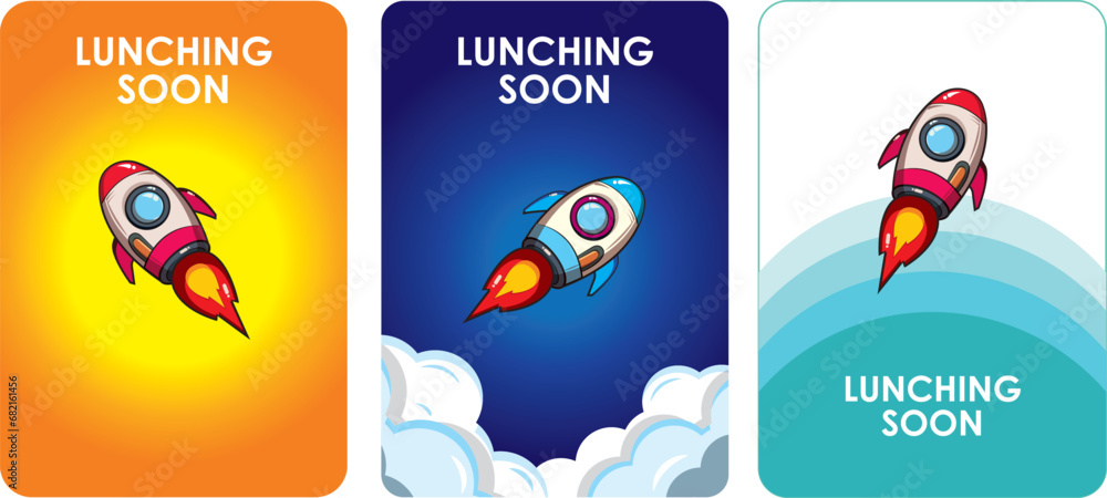 Vector Illustration Launching Soon Page Design App Interface for Smart Phones Vector Illustration Launching Soon Page Design App Interface for Smart Phones