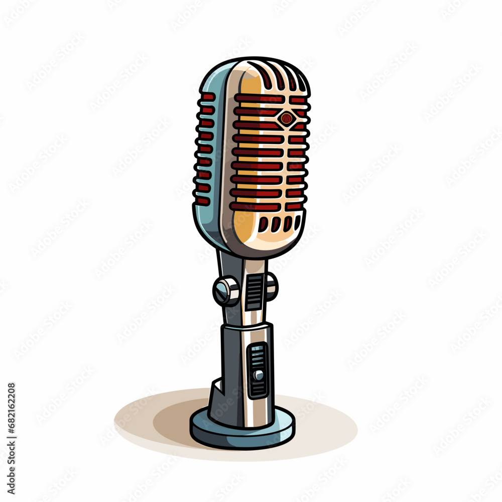 Microphone hand-drawn comic illustration. Microphone. Vector doodle style cartoon illustration Microphone hand-drawn comic illustration. Microphone. Vector doodle style cartoon illustration