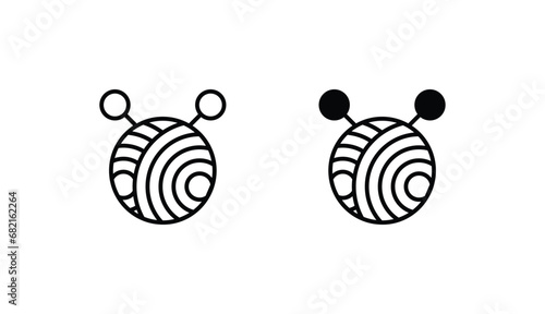 Knitting icon design with white background stock illustration