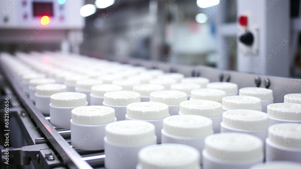 Close-up of the production of tablets for pharmaceuticals, the pharmaceutical industry, the production line of a medical factory.
Close-up of the production of tablets for pharmaceuticals, the pharmaceutical industry, the production line of a medical factory.