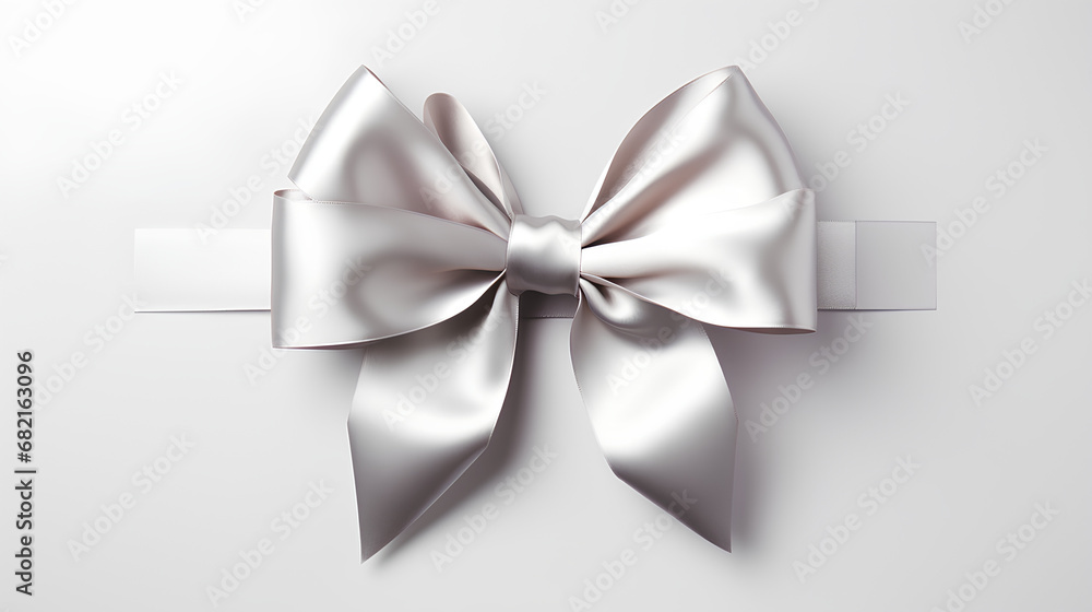 Silver Christmas gift ribbon. Plain white background.
Silver Christmas gift ribbon. Plain white background.