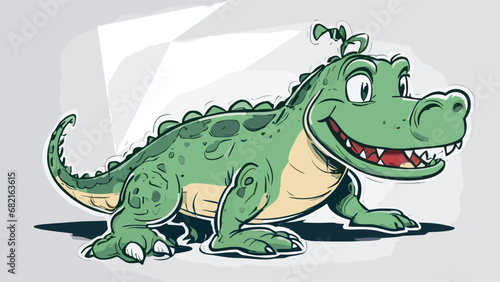 Crocodile cartoon character illustration vector image. Aligator wild design graphic design image