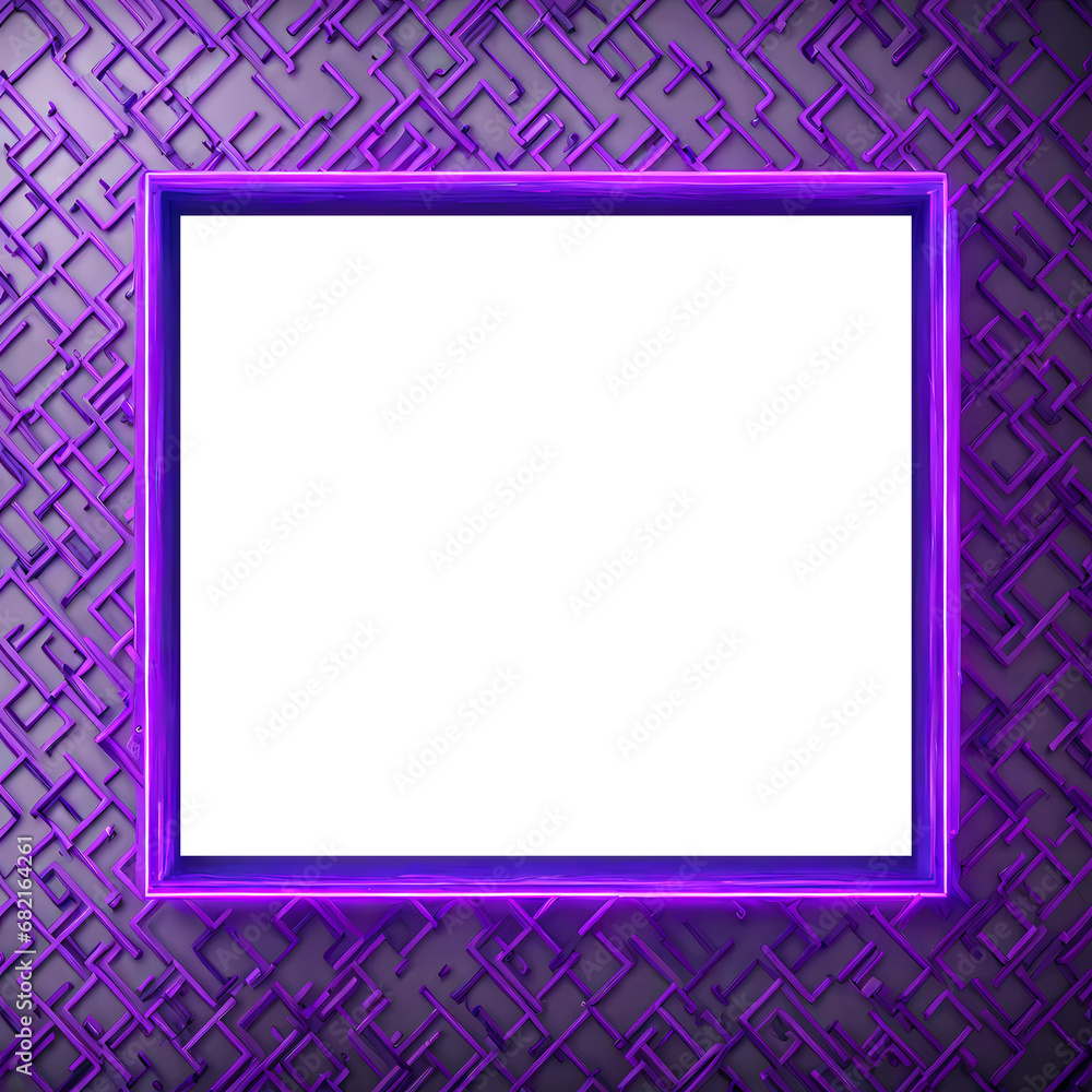 Obraz premium purple square frame on a wall