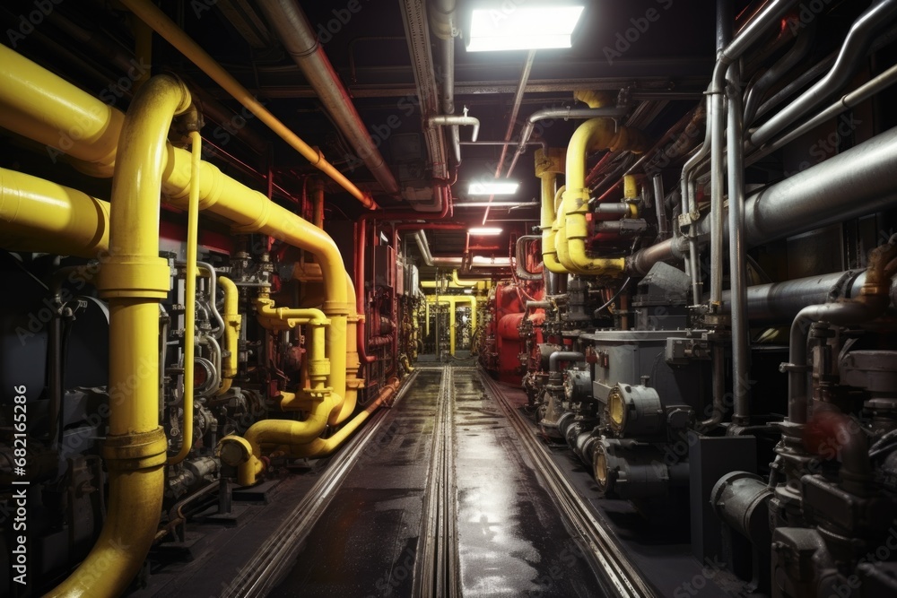 a ships engine room in action a ships engine room in action