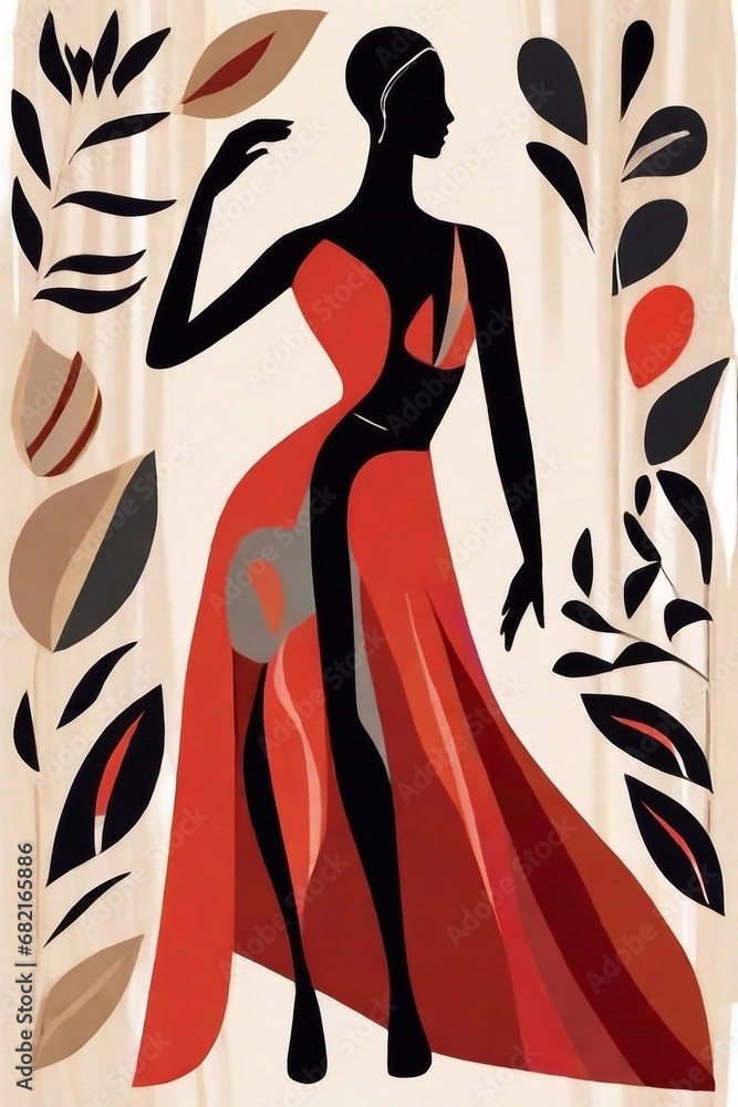 Fototapeta premium woman in red dress