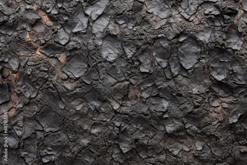 dark volcanic rock texture with porous surface photo