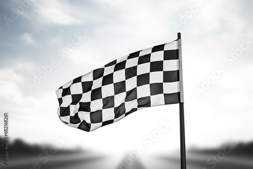 Black And White Checkered Racing Flag Waving At The Finish Line Of Race. Сoncept Sports Photography, Racing, Checkered Flags, Finish Line, Adrenaline Rush