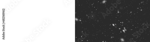 Falling Snow Is Black Background. Winter Snowfall Illustration. Winter Night Snowfall and Snowstorm of Snow. Winter Weather. Abstract Winter Background. Flying Particles on Black Background