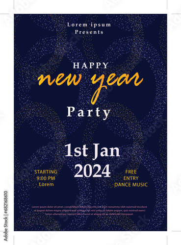 New Year Party Celebration Vertical Poster Template