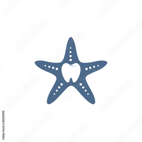 starfish with a thoot on white