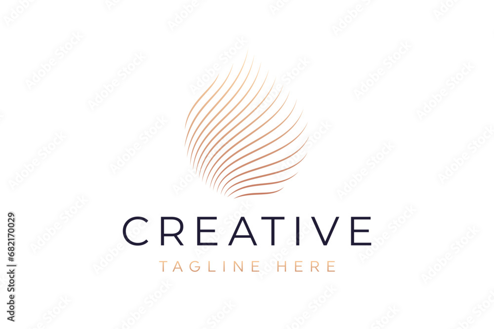 Abstract water drop logo design