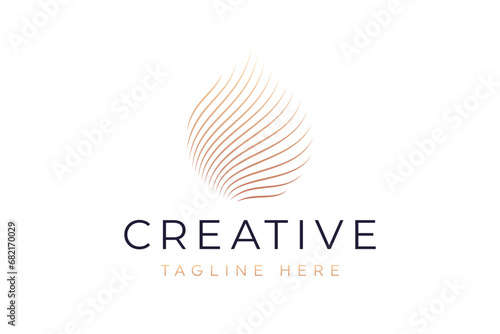 Abstract water drop logo design photo