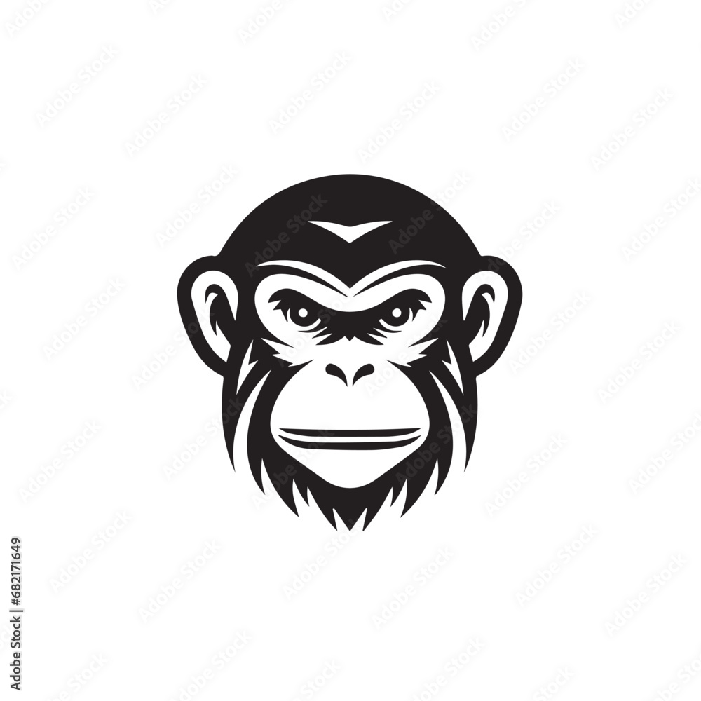 Monkey face in cartoon, doodle style. Isolated 2d vector illustration in logo, icon style, Eps 10. AI Generative Monkey face in cartoon, doodle style. Isolated 2d vector illustration in logo, icon style, Eps 10. AI Generative