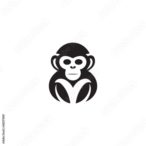 Monkey face in cartoon, doodle style. Isolated 2d vector illustration in logo, icon style, Eps 10. AI Generative © Anton