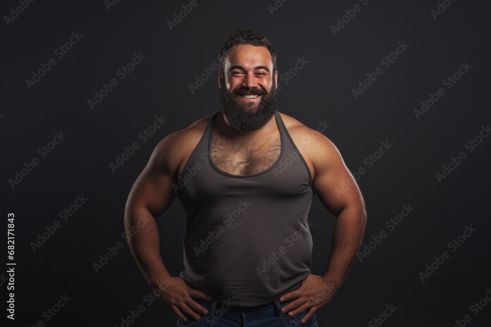 Young Adult Embracing His Size And Healthy Lifestyle Young Adult Embracing His Size And Healthy Lifestyle